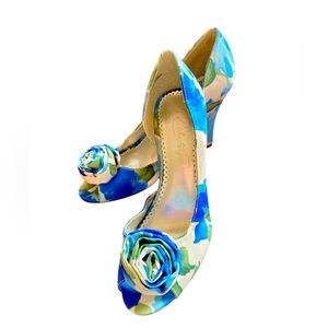 Bloom Blue Roses High Heels